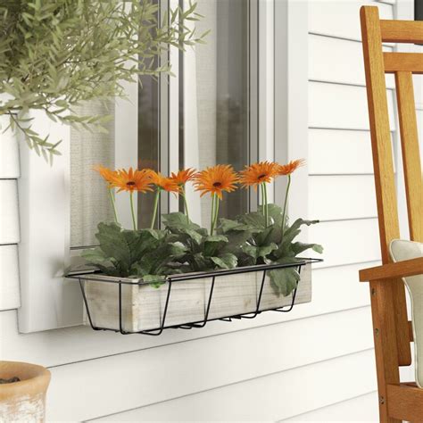 metal window flower box holder|Gracie Oaks Tiana Expandable Flower Holder Powder .